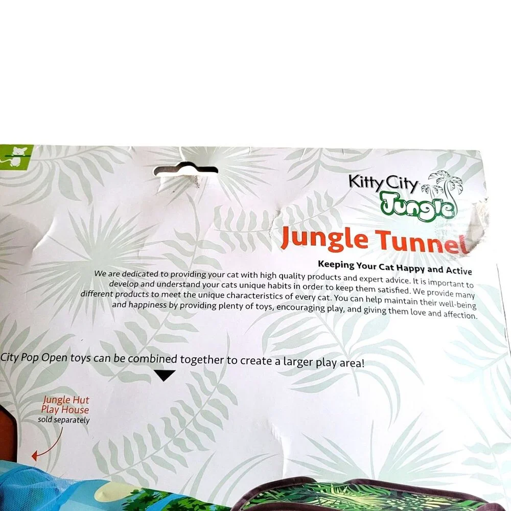 Kitty City Jungle Tunnel Cats Small Pets Blue Jungle Animal Print Mesh Panels - Picture 7 of 10